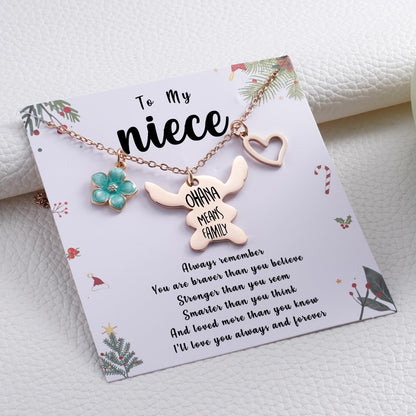 MIXJOY You are My Sunshine Necklace&Greeting Card, Birthday Christmas for Women Niece Daughter Granddaughter