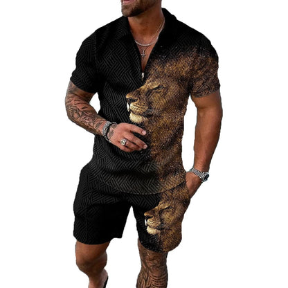 BIRW Mens Short Sets 2 Piece Outfits Polo Shirt Fashion Summer Tracksuits Casual Set Short Sleeve and Shorts Set for Men