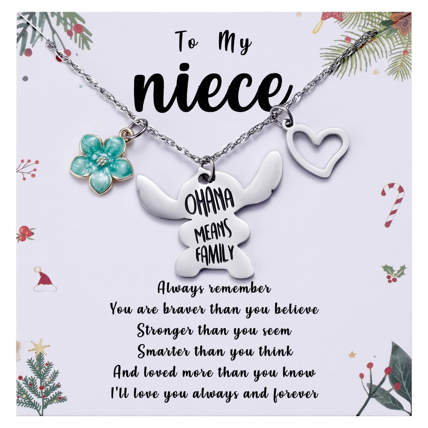 MIXJOY You are My Sunshine Necklace&Greeting Card, Birthday Christmas for Women Niece Daughter Granddaughter