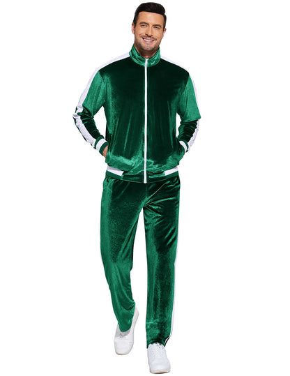 COOFANDY Mens Tracksuit 2 Piece Set Velour Velvet Sweatsuit Jogging Suits Full Zip Jacket Pants Outfits