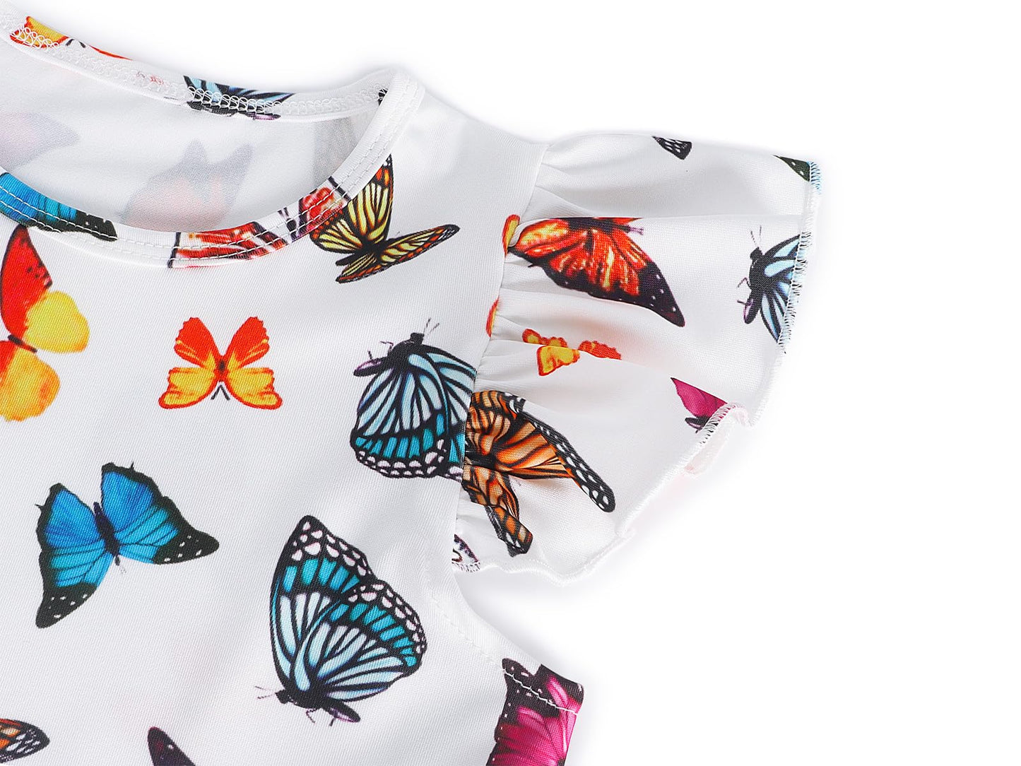 WonderBabe Easter Dresses for Girls Toddler Flutter Sleeve Easter Dress Casual Party School Dresses Clothes for Kids