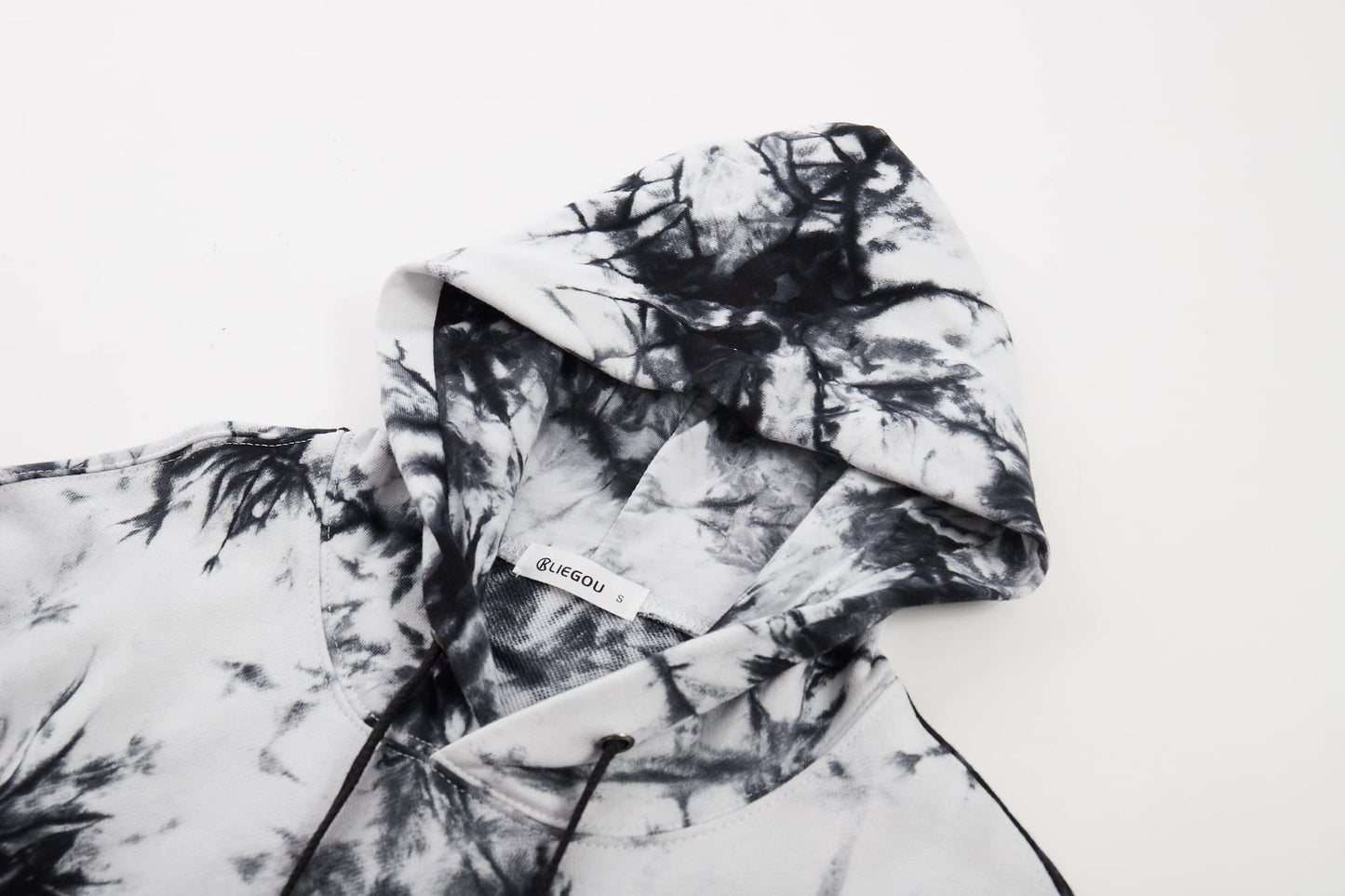 KLIEGOU Mens Tie-Dye Pullover Hooded Sweatshirt