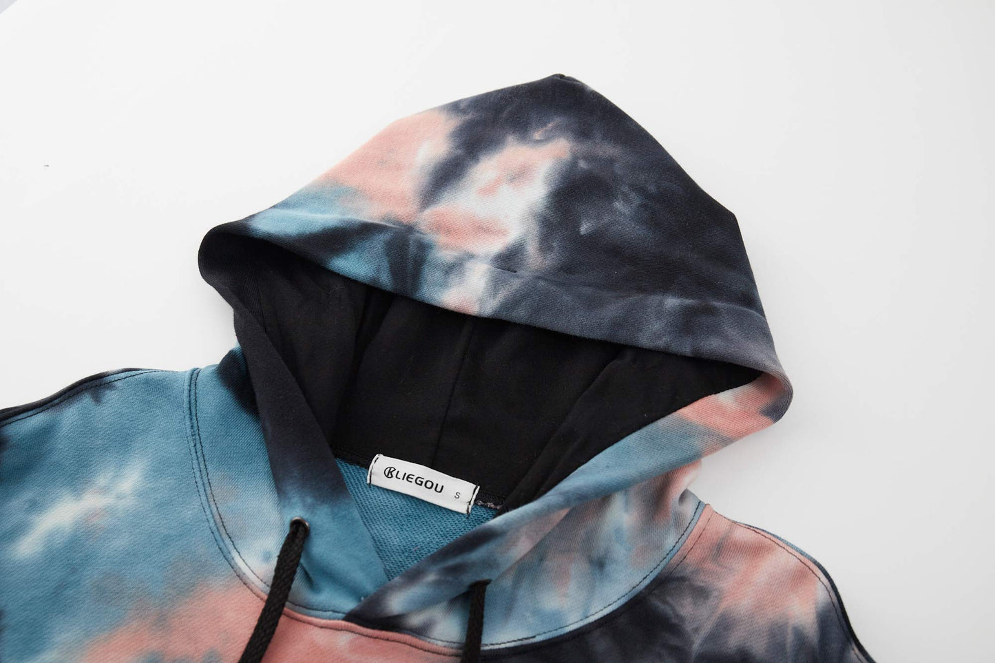 KLIEGOU Mens Tie-Dye Pullover Hooded Sweatshirt