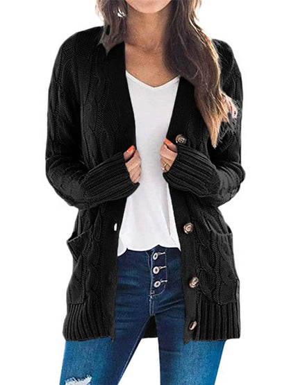 PRETTYGARDEN Women's Open Front Cardigan Sweaters Fall Fashion Button Down Cable Knit Chunky Winter Outerwear Coats
