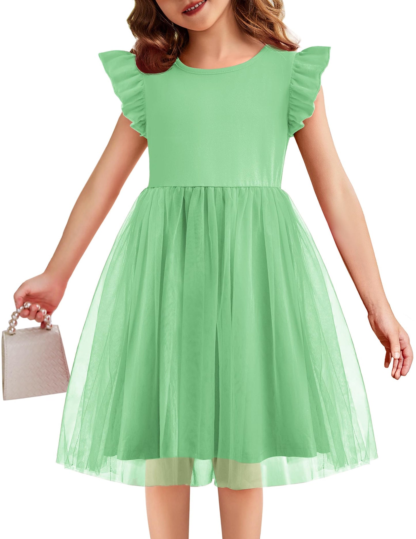 Toddler Tutu Dress Girls Ruffle Tulle Dresses Cute Summer Party Princess Sundress for 2-7Y