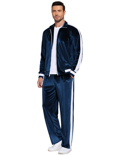 COOFANDY Mens Tracksuit 2 Piece Set Velour Velvet Sweatsuit Jogging Suits Full Zip Jacket Pants Outfits