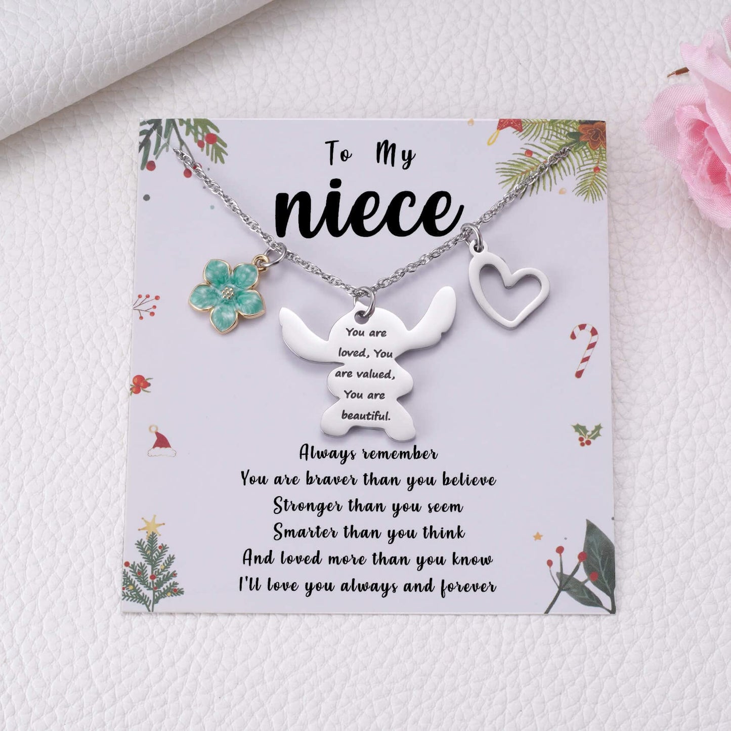 MIXJOY You are My Sunshine Necklace&Greeting Card, Birthday Christmas for Women Niece Daughter Granddaughter