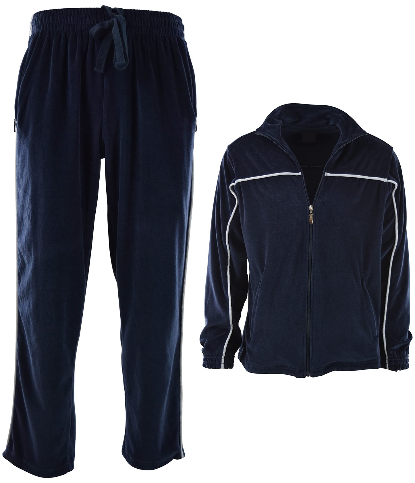 ChoiceApparel Mens Velour Tracksuit with Zippered Pockets