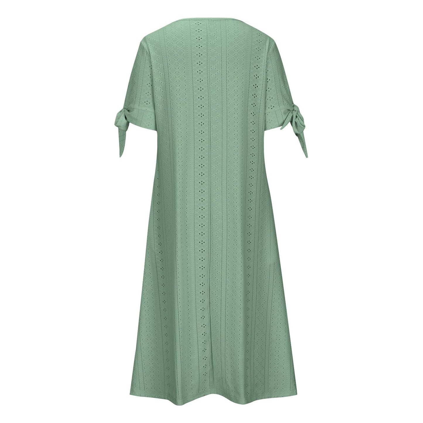 Maxi Long Dresses for Women 2025 Trendy Short Sleeve Eyelet Tshirt Dress Casual Summer Beach Vacation Sundress