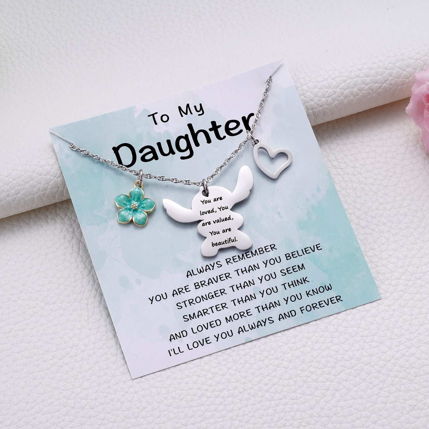 MIXJOY You are My Sunshine Necklace&Greeting Card, Birthday Christmas for Women Niece Daughter Granddaughter