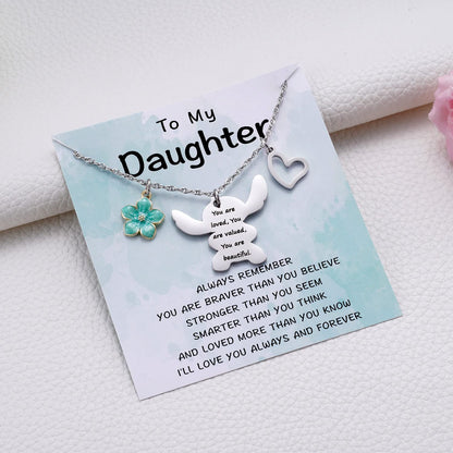 MIXJOY You are My Sunshine Necklace&Greeting Card, Birthday Christmas for Women Niece Daughter Granddaughter