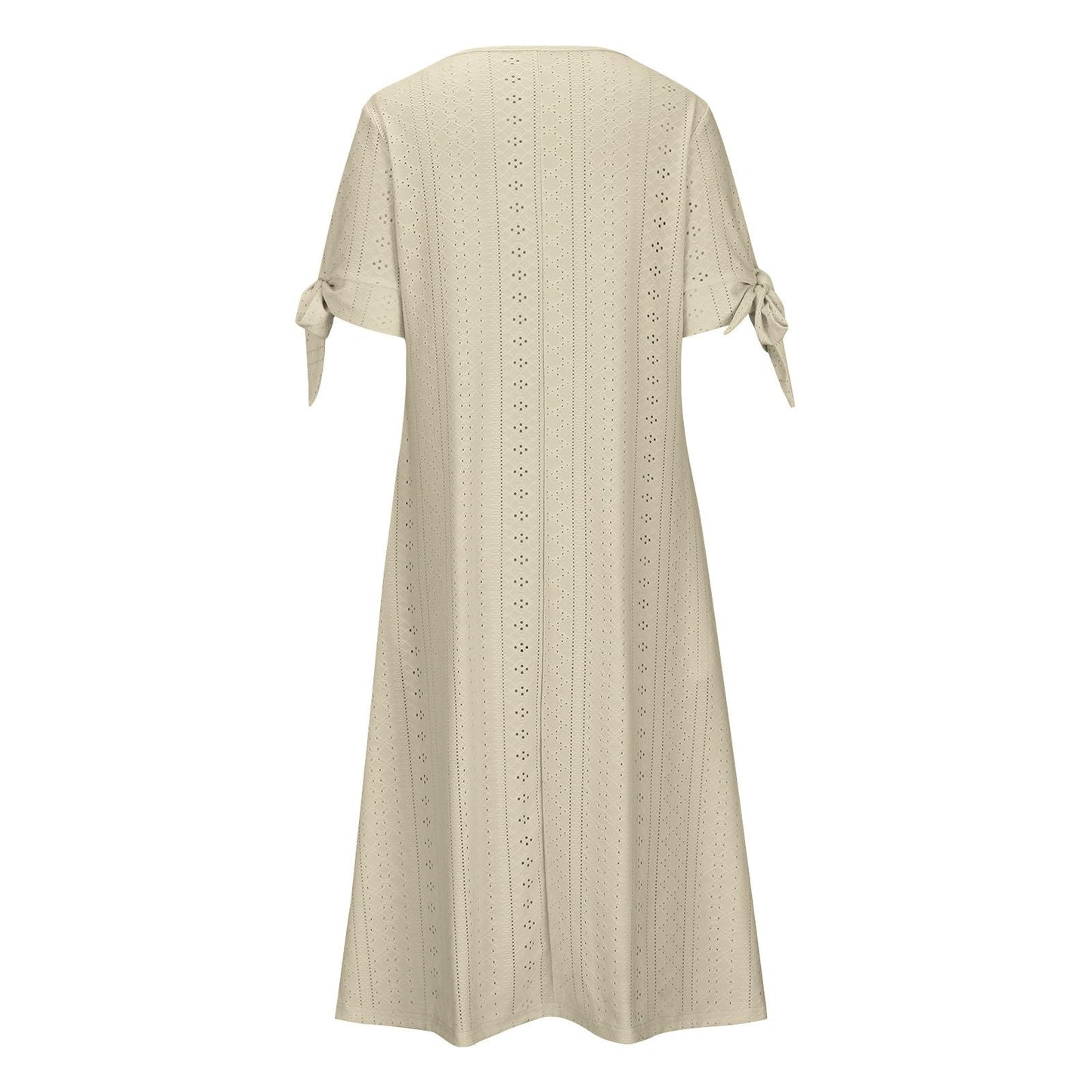 Maxi Long Dresses for Women 2025 Trendy Short Sleeve Eyelet Tshirt Dress Casual Summer Beach Vacation Sundress