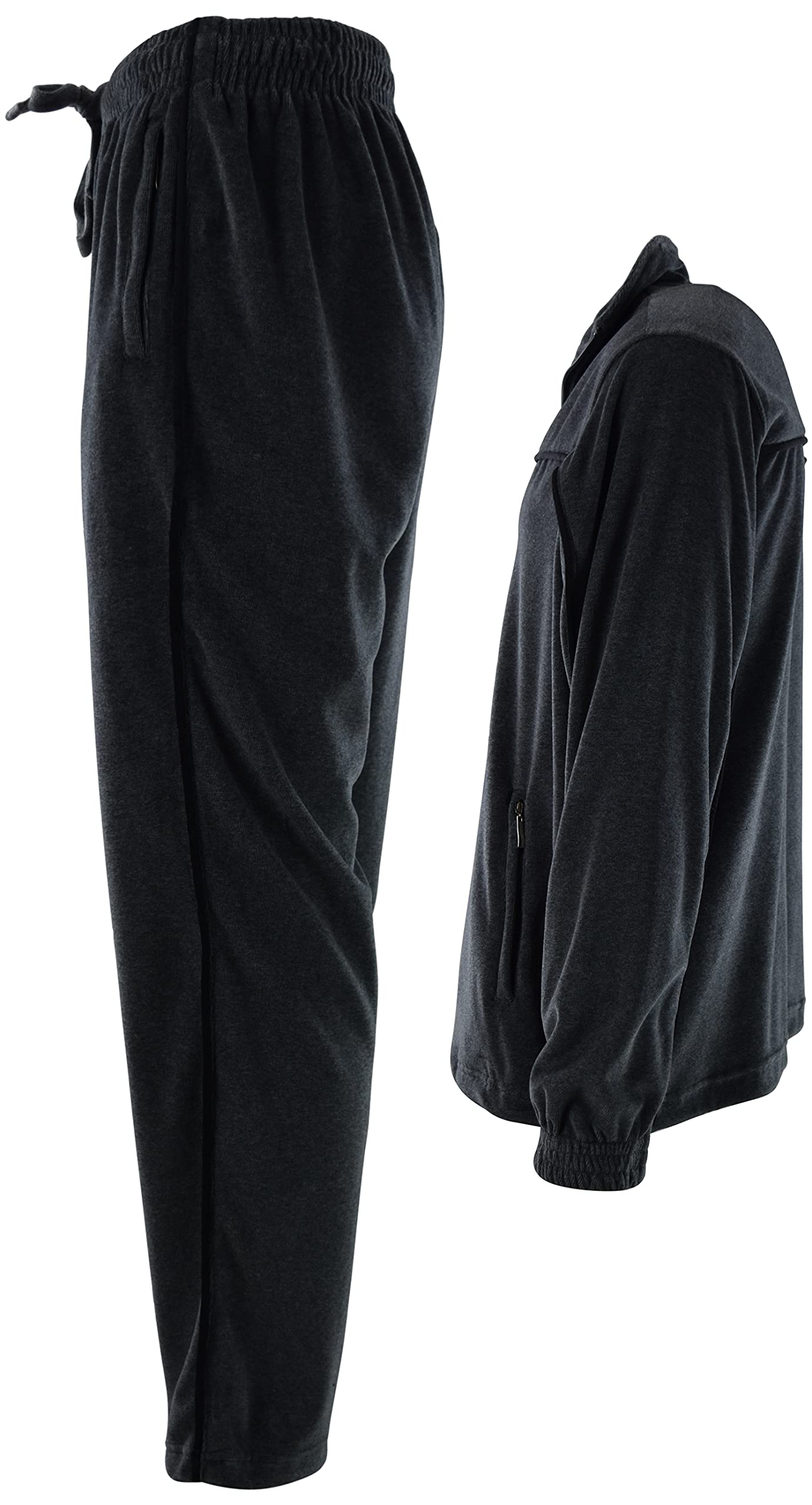 ChoiceApparel Mens Velour Tracksuit with Zippered Pockets