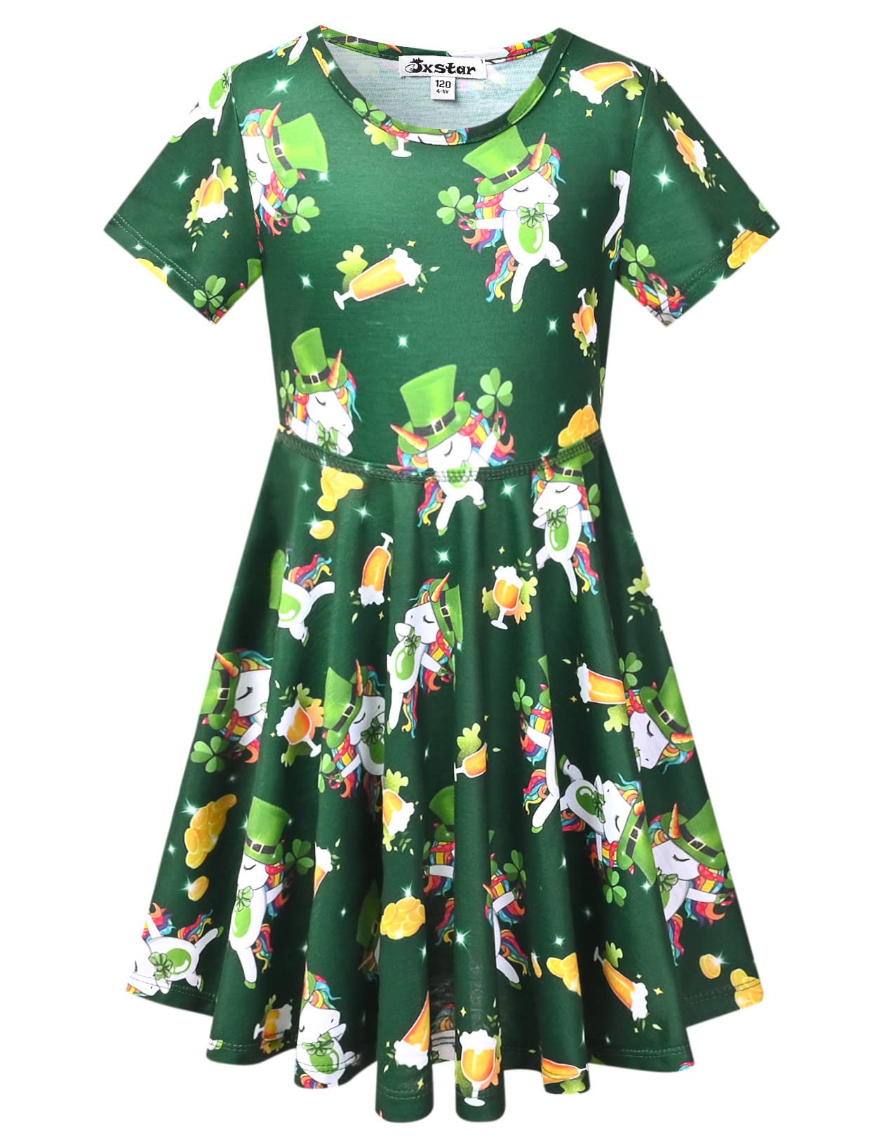 Unicorn Dresses for Girls Summer Swing Short Sleeve Casual Clothes for Kids
