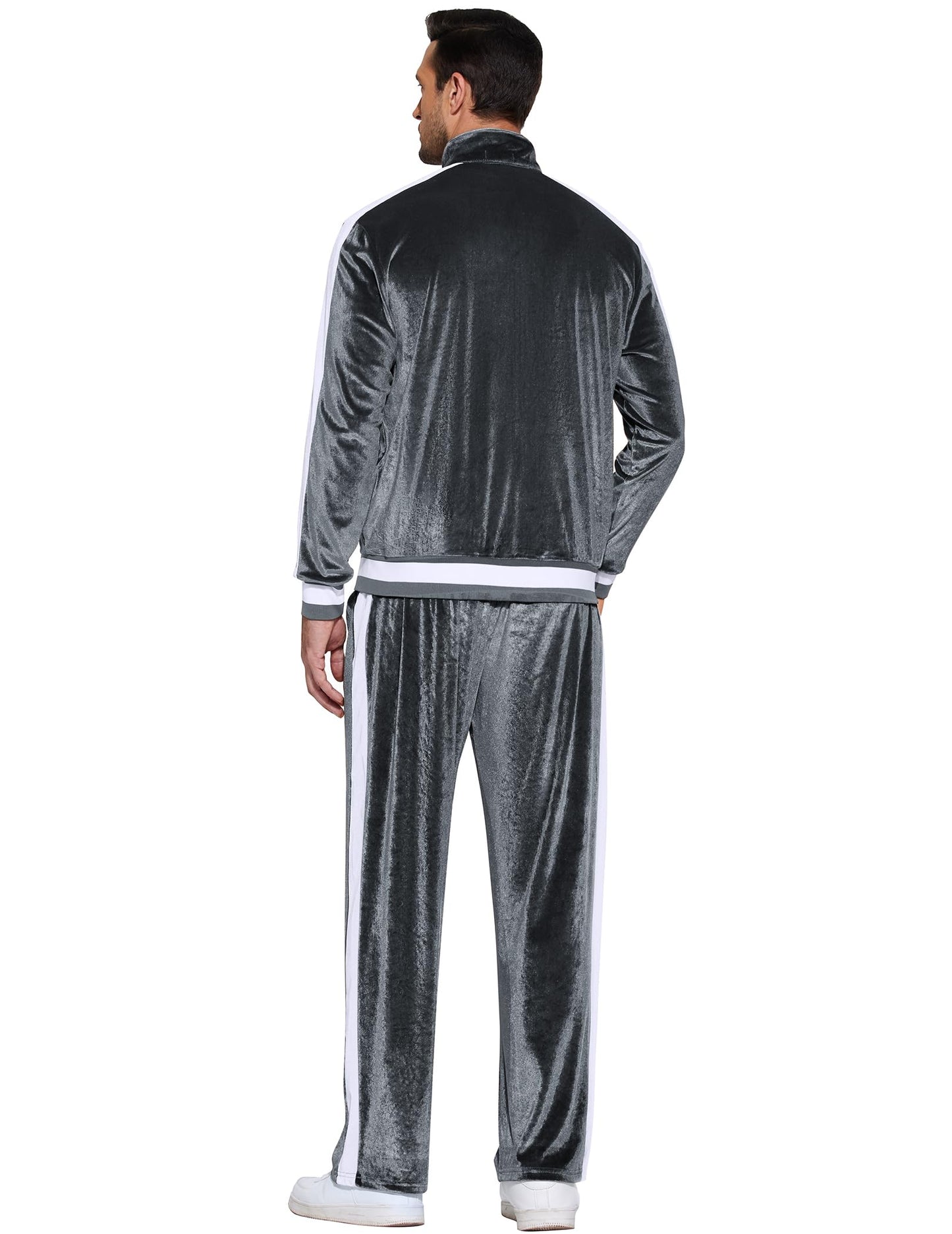 COOFANDY Mens Tracksuit 2 Piece Set Velour Velvet Sweatsuit Jogging Suits Full Zip Jacket Pants Outfits