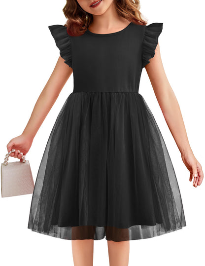 Toddler Tutu Dress Girls Ruffle Tulle Dresses Cute Summer Party Princess Sundress for 2-7Y