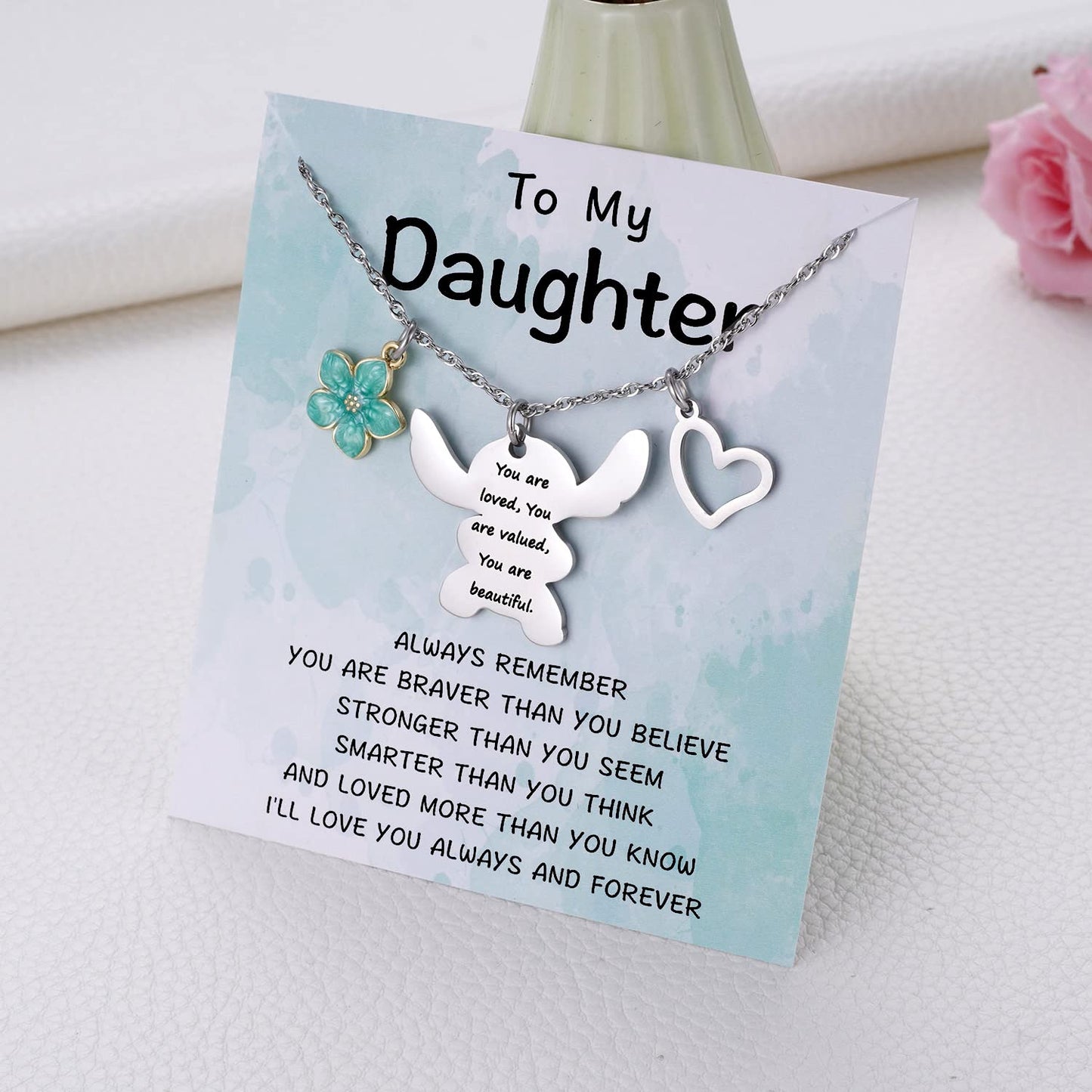 MIXJOY You are My Sunshine Necklace&Greeting Card, Birthday Christmas for Women Niece Daughter Granddaughter