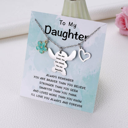 MIXJOY You are My Sunshine Necklace&Greeting Card, Birthday Christmas for Women Niece Daughter Granddaughter