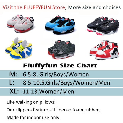 Plush Sneaker Slippers Men/Women L/XL (8.5-13)