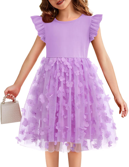 Toddler Tutu Dress Girls Ruffle Tulle Dresses Cute Summer Party Princess Sundress for 2-7Y
