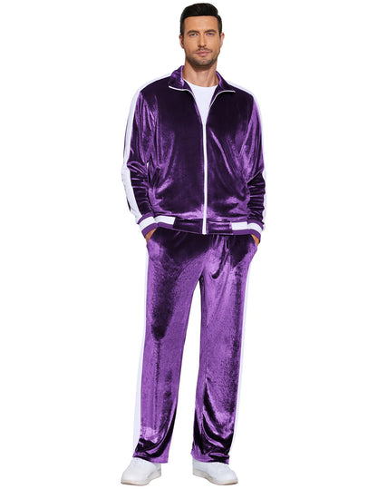 COOFANDY Mens Tracksuit 2 Piece Set Velour Velvet Sweatsuit Jogging Suits Full Zip Jacket Pants Outfits