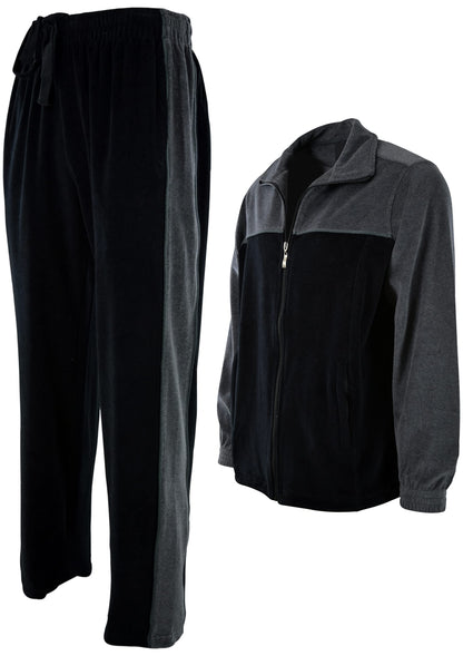 ChoiceApparel Mens Velour Tracksuit with Zippered Pockets