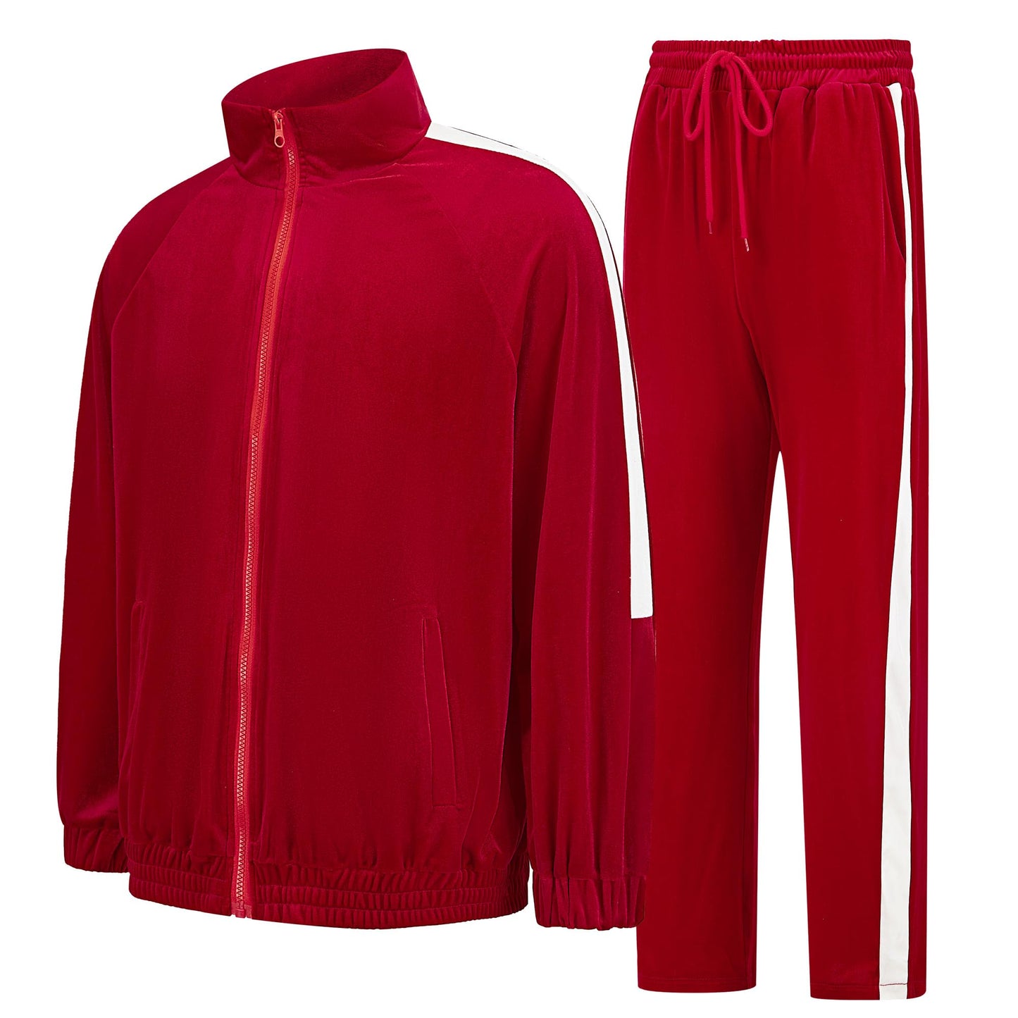 Mens Tracksuit 2 Piece Velour Sweatsuit for Men Casual Full Zip Jogging Suit Jacket Pants Set