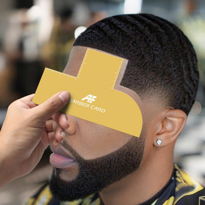 Enhancement Card for Barbers with Measurement Indicators, Reusable Barber Line up Tool and Color Spray Edge Hairline Shaping Tool (Black, One-Size)