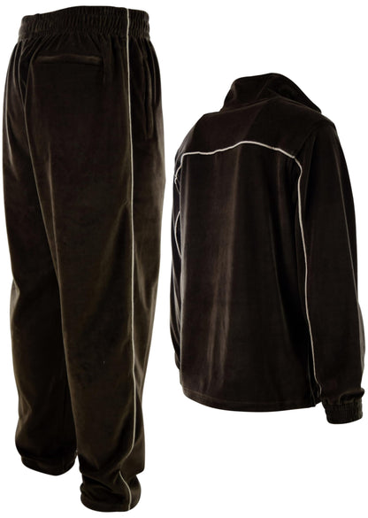 ChoiceApparel Mens Velour Tracksuit with Zippered Pockets