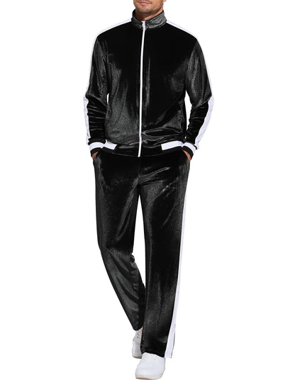 COOFANDY Mens Tracksuit 2 Piece Set Velour Velvet Sweatsuit Jogging Suits Full Zip Jacket Pants Outfits