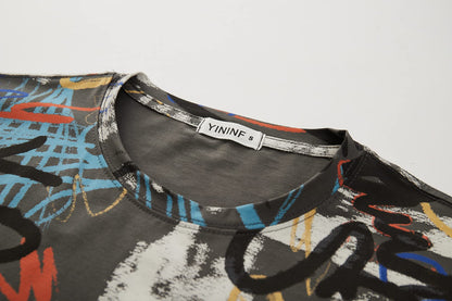 YININF Mens Hipster Hip Hop Short Sleeve Print T-Shirt Shirts Men