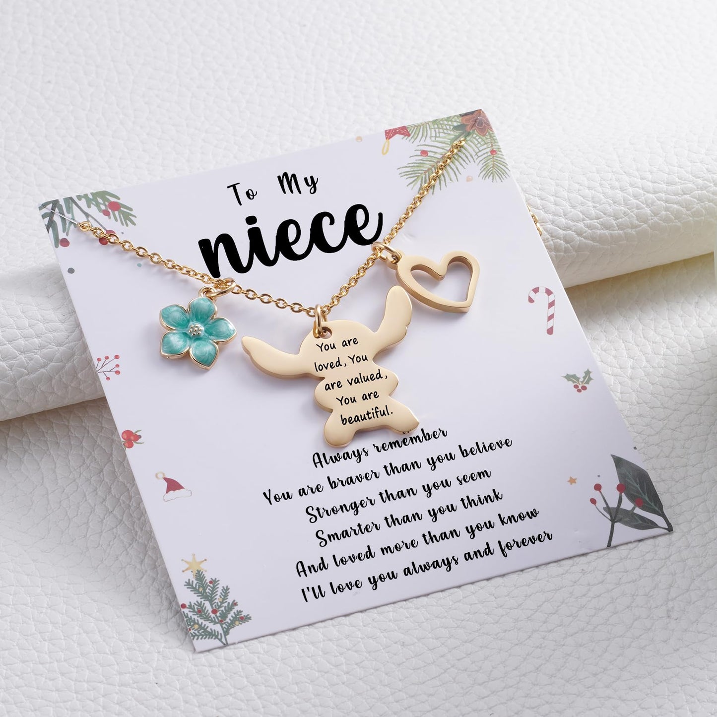 MIXJOY You are My Sunshine Necklace&Greeting Card, Birthday Christmas for Women Niece Daughter Granddaughter