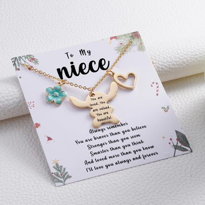 MIXJOY You are My Sunshine Necklace&Greeting Card, Birthday Christmas for Women Niece Daughter Granddaughter