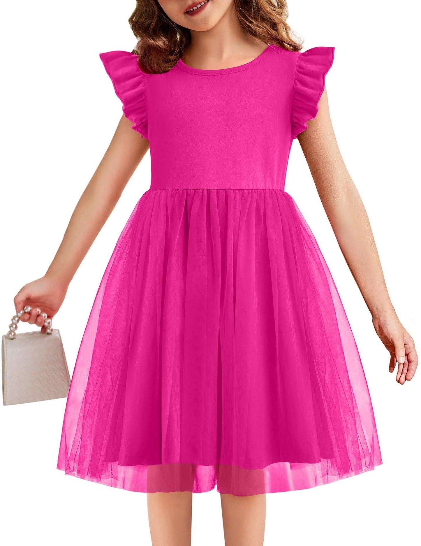 Toddler Tutu Dress Girls Ruffle Tulle Dresses Cute Summer Party Princess Sundress for 2-7Y