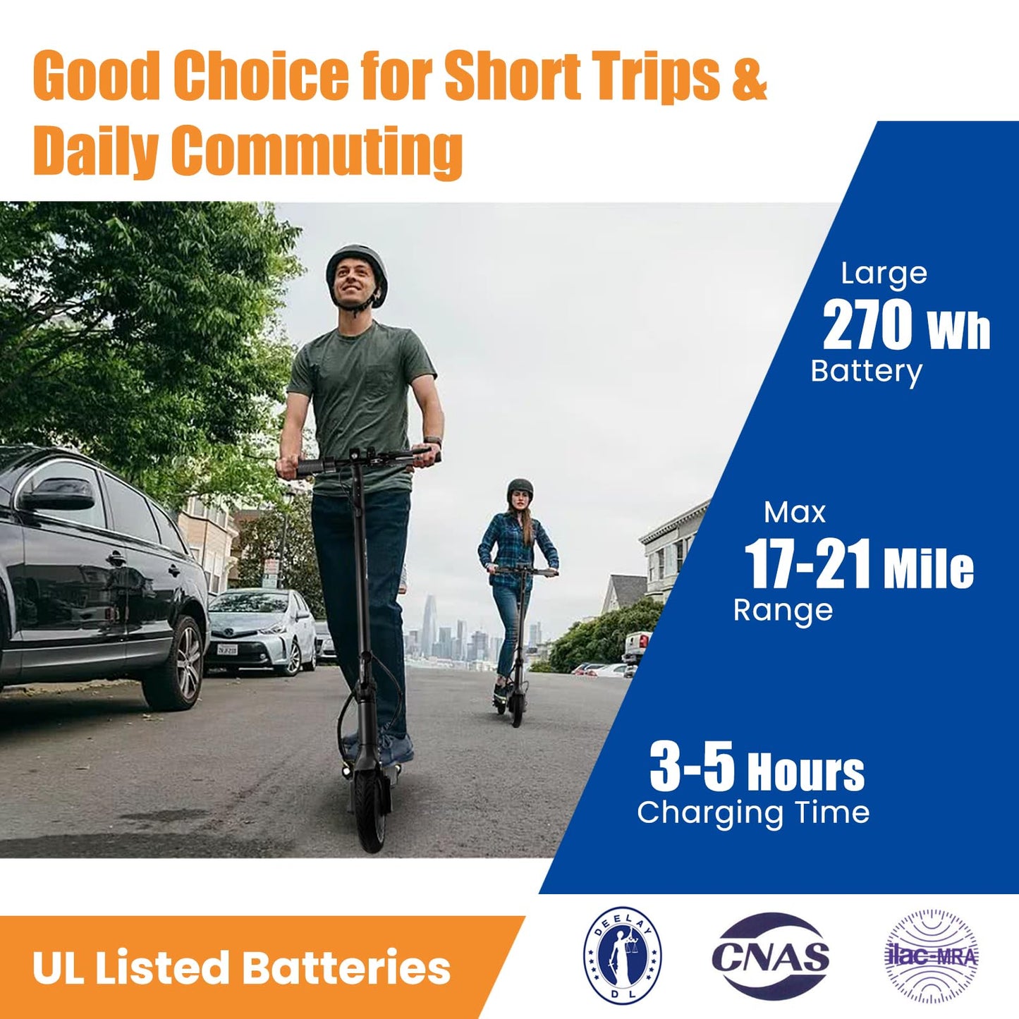 Electric Scooter, 500W Motor, Up to 17-20MPH &19-21 Miles, Commuter Escooter, Foldable E-Scooter for Adults with APP and Dual Braking System Escooter