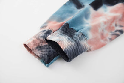 KLIEGOU Mens Tie-Dye Pullover Hooded Sweatshirt