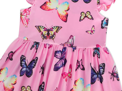 WonderBabe Easter Dresses for Girls Toddler Flutter Sleeve Easter Dress Casual Party School Dresses Clothes for Kids