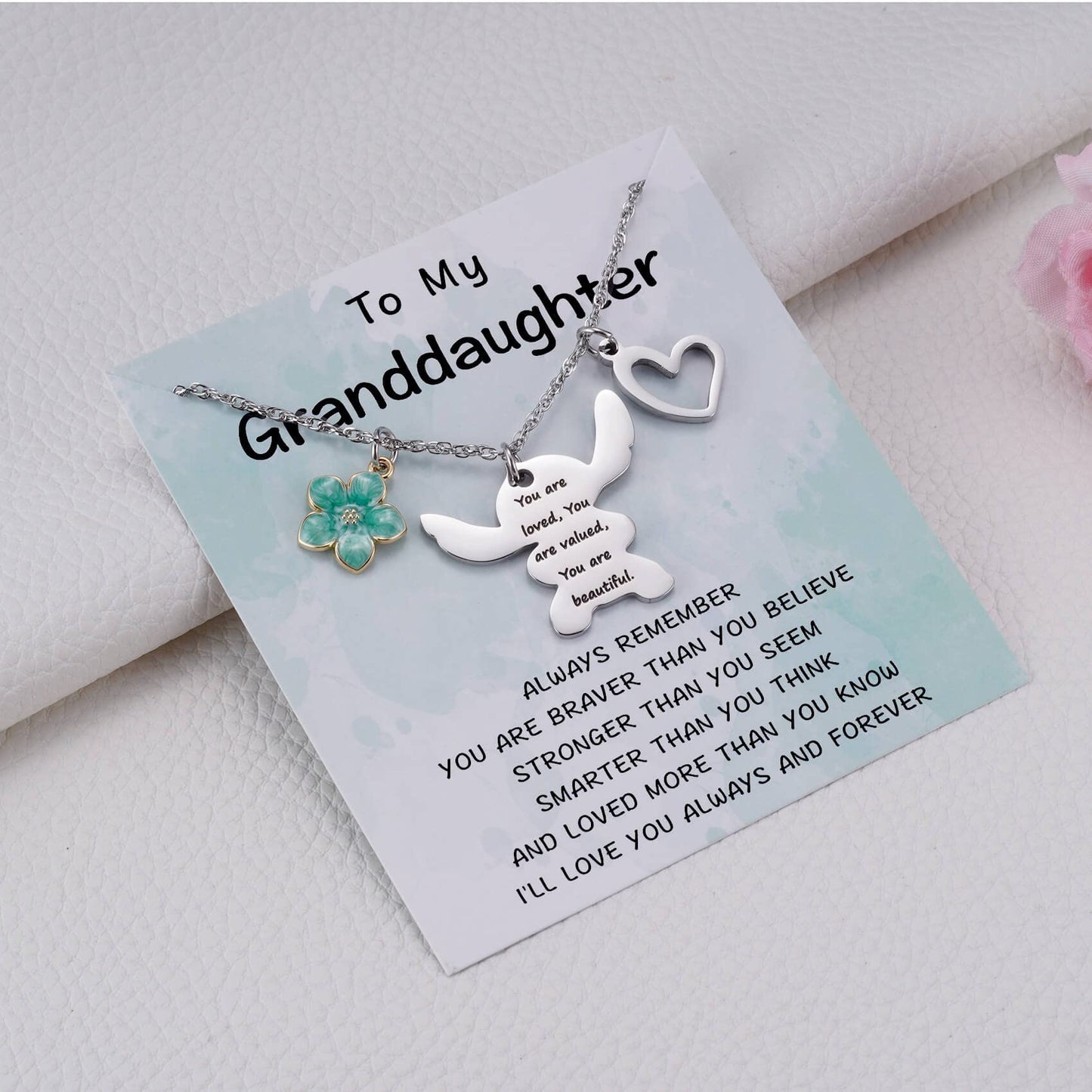 MIXJOY You are My Sunshine Necklace&Greeting Card, Birthday Christmas for Women Niece Daughter Granddaughter
