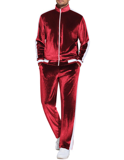 COOFANDY Mens Tracksuit 2 Piece Set Velour Velvet Sweatsuit Jogging Suits Full Zip Jacket Pants Outfits