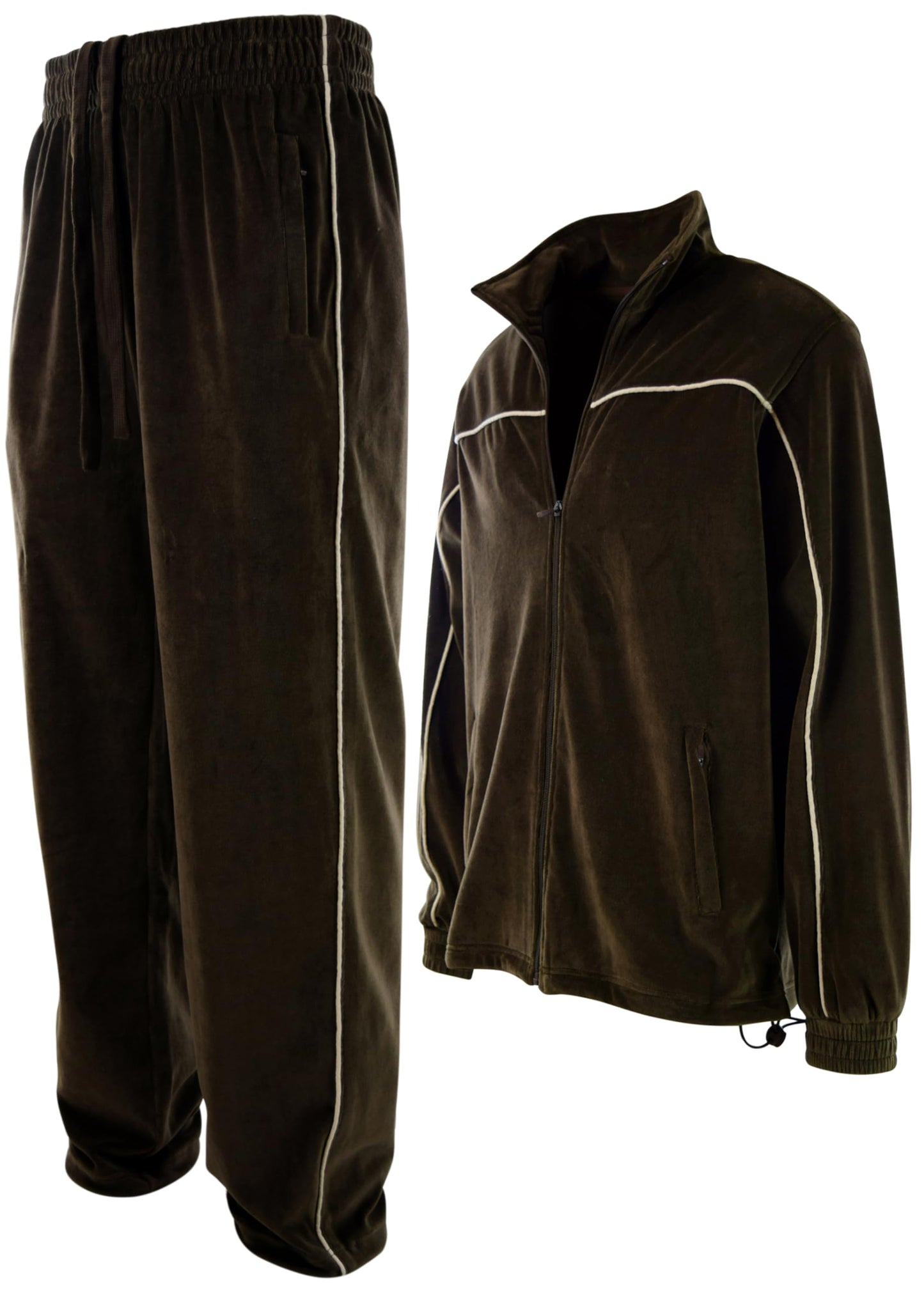ChoiceApparel Mens Velour Tracksuit with Zippered Pockets