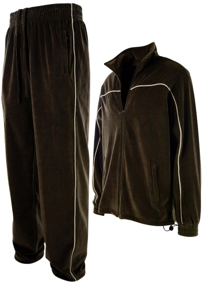 ChoiceApparel Mens Velour Tracksuit with Zippered Pockets