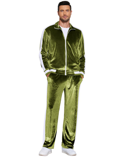 COOFANDY Mens Tracksuit 2 Piece Set Velour Velvet Sweatsuit Jogging Suits Full Zip Jacket Pants Outfits