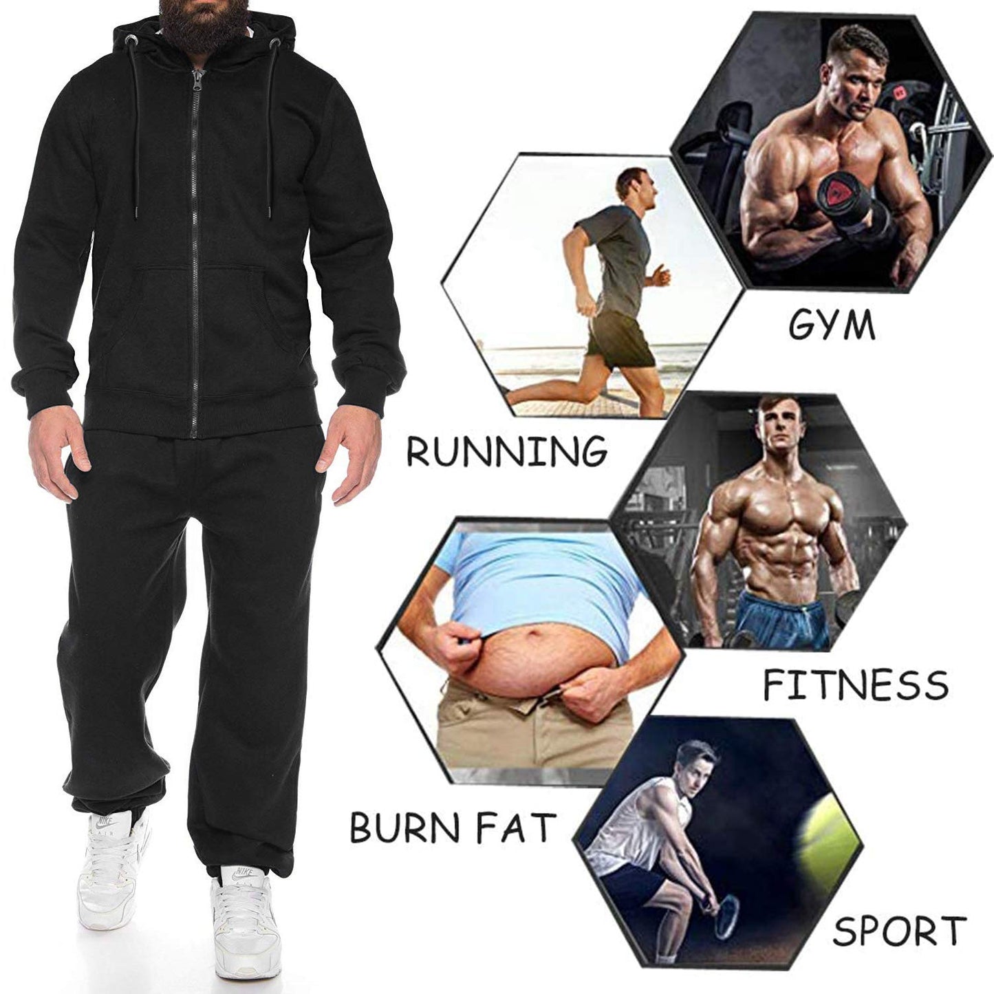 COOFANDY Sweatsuits for Men 2 Piece tracksuit Sets Full Zip Hoodie Sweatpants for Men Casual Sports Jogging Suits S-4XL