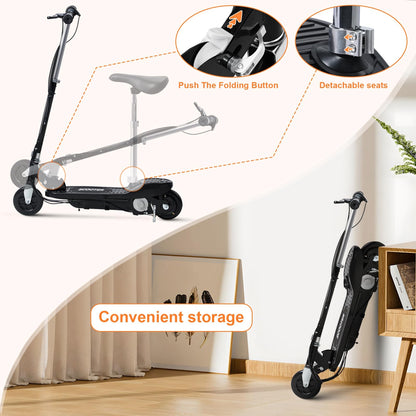 Walbest Electric Scooter for Kids Age of 6-10, Electric Scooter with Seat 2 Wheel, Folding Scooter Up to 10 Miles Range, 7.5 Mph Speed for Kid Portable Kick Scooters for Boys&Girls 8-12