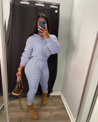 Nimsruc Knit Two Piece Outfits For Women Sweater Sets