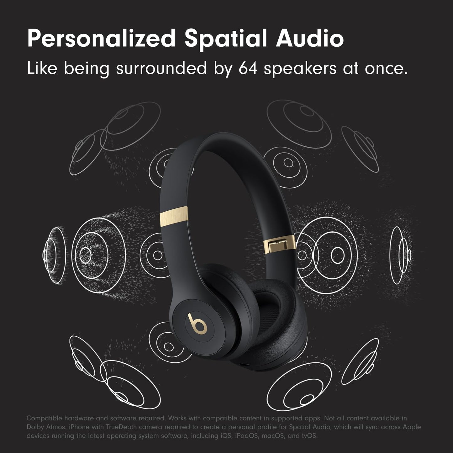 Beats Solo 4 - Wireless Bluetooth On-Ear Headphones, Apple & Android Compatible, Up to 50 Hours of Battery Life - Matte Black