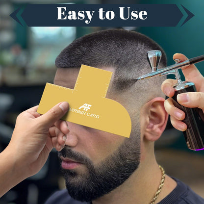 Enhancement Card for Barbers with Measurement Indicators, Reusable Barber Line up Tool and Color Spray Edge Hairline Shaping Tool (Black, One-Size)
