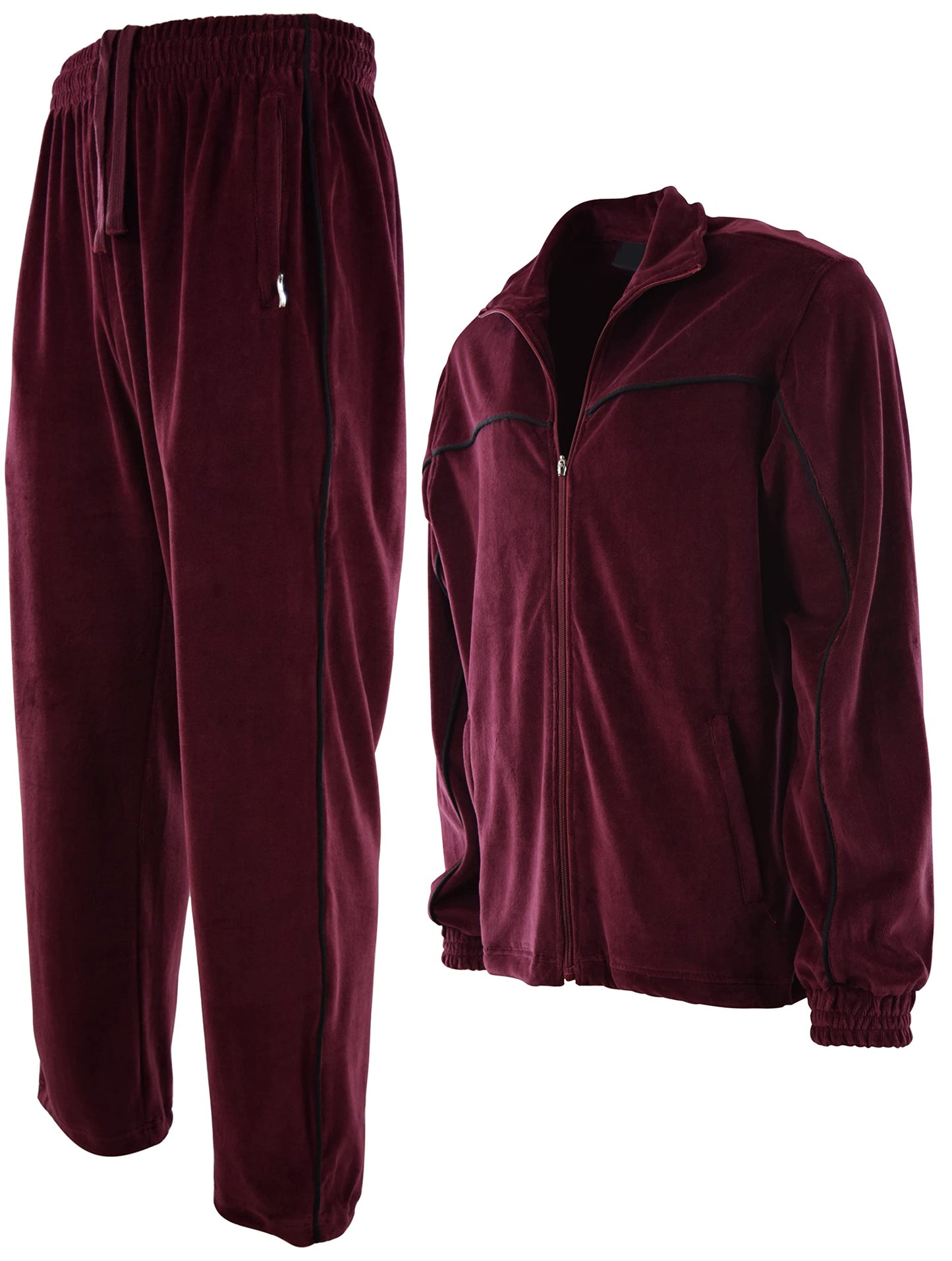 ChoiceApparel Mens Velour Tracksuit with Zippered Pockets