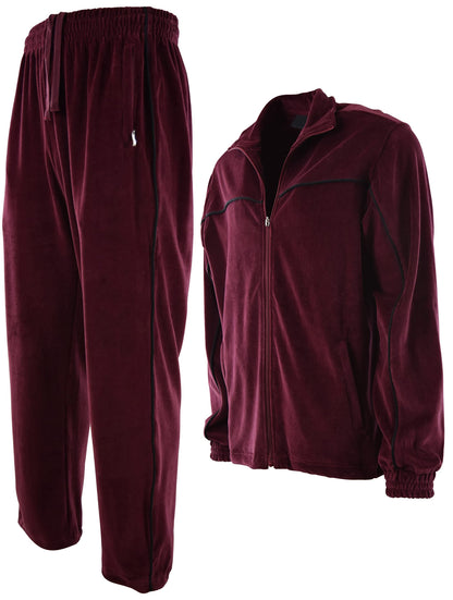 ChoiceApparel Mens Velour Tracksuit with Zippered Pockets