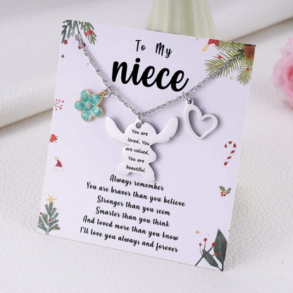 MIXJOY You are My Sunshine Necklace&Greeting Card, Birthday Christmas for Women Niece Daughter Granddaughter